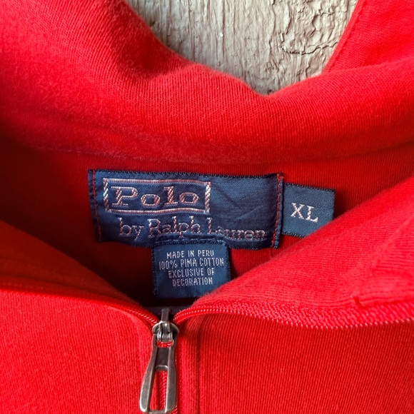 Ralph Lauren Men’s Red Pullover 100% Pima Cotton 1/4 Zip Country Club Style - Picture 3 of 3